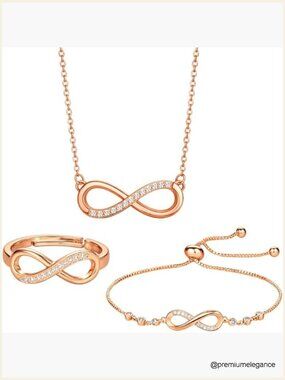 Infinity Cubic Zirconia Adjustable Charm Bracelet